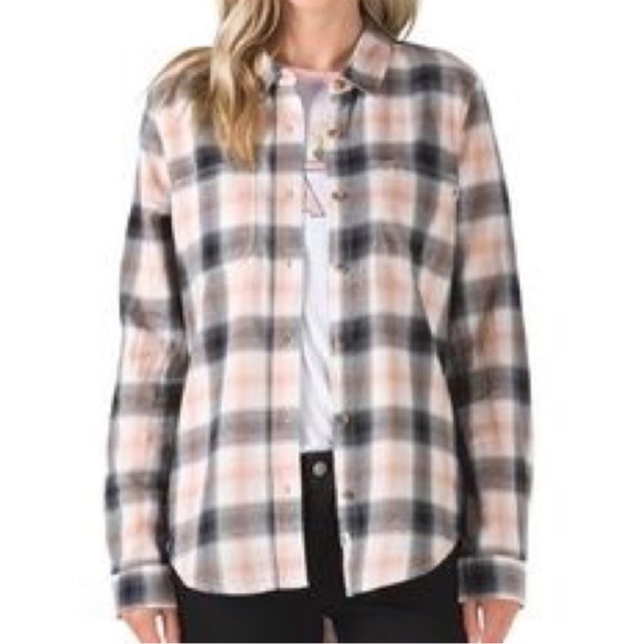 Vans Tops - VANS Off The Wall Shirt Womens SM Plaid Flannel Long Sleeve Logo Button EUC